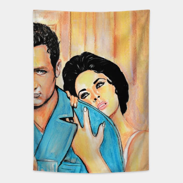 Cat on a Hot Tin Roof Tapestry by Svetlana Pelin