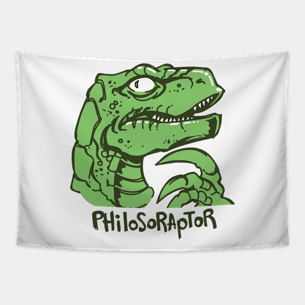 Philosoraptor Meme Tapestry by dposhirts