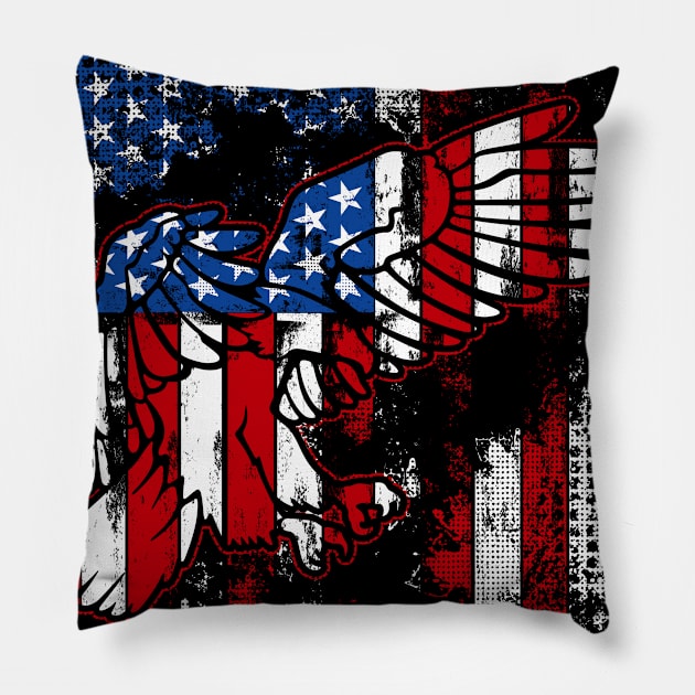 Eagle Flag USA Flag Pillow by I AM THE STORM