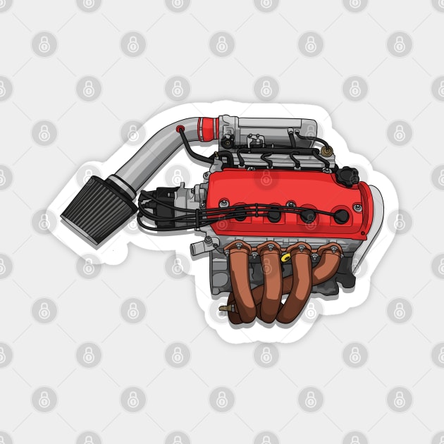 D16 Engine sticker Magnet by ArtyMotive