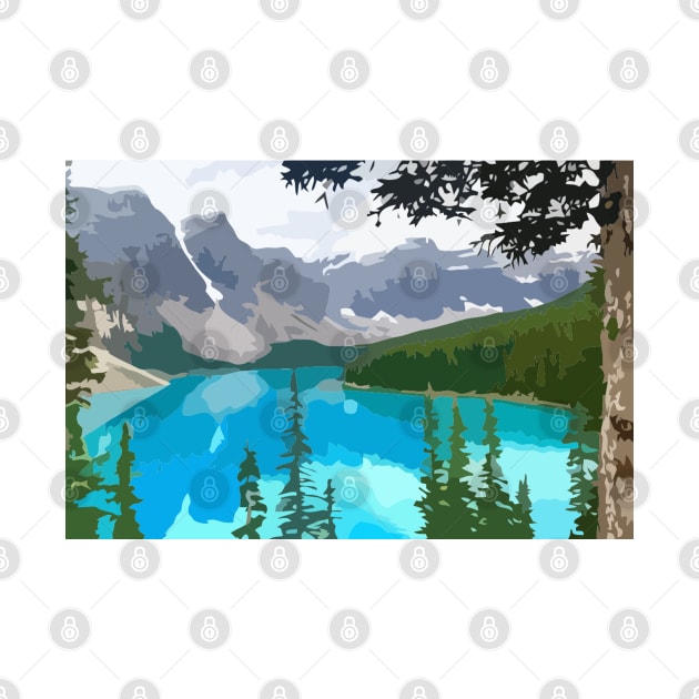 Lake Louise Digital Painting by gktb