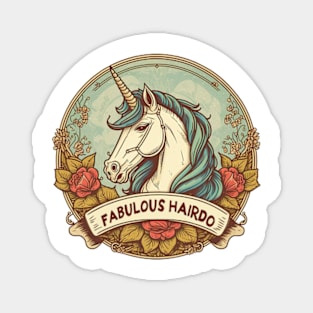 Fabulous Hairdo Unicorn Magnet