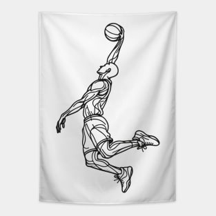 Dunking Basketball Player Tapestry