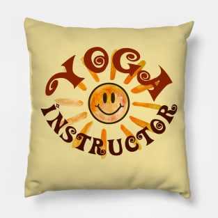 Yoga Instructor Happy Face Sunshine Pillow