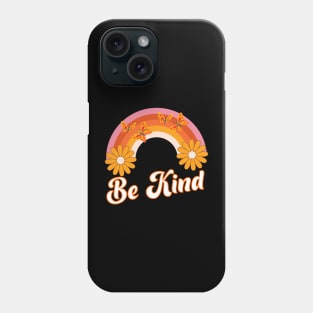 be kind, colorful rainbow with butterflies Phone Case