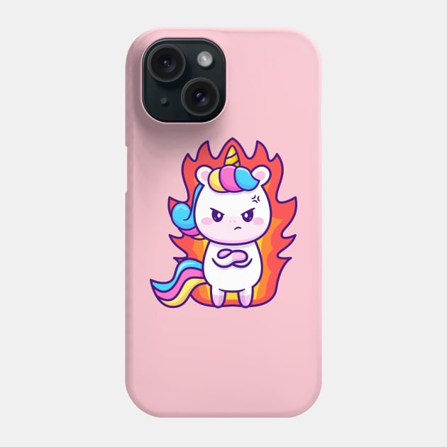 Cute Unicorn Angry Cartoon Phone Case by Catalyst Labs