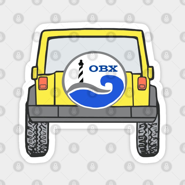 OBX Jeep Yellow Magnet by Trent Tides