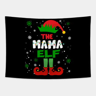 Mama Elf Christmas Funny Family Pajama Matching Xmas Tapestry