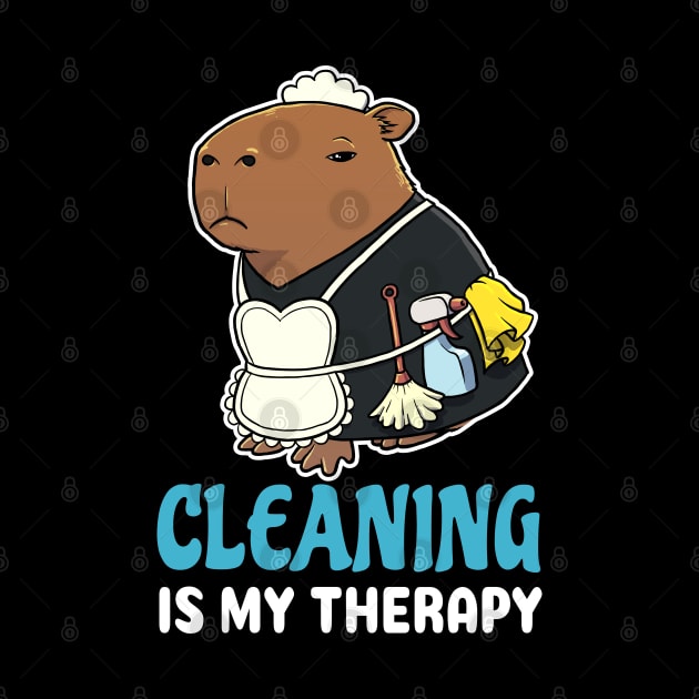 Cleaning is my therapy cartoon Capybara by capydays