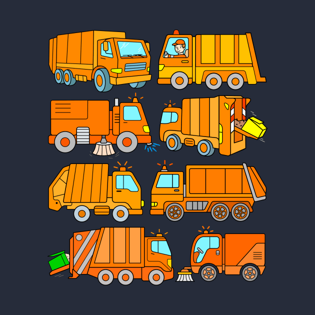 Garbage Collector Vehicles Trash Trucks Road Sweepers by samshirts