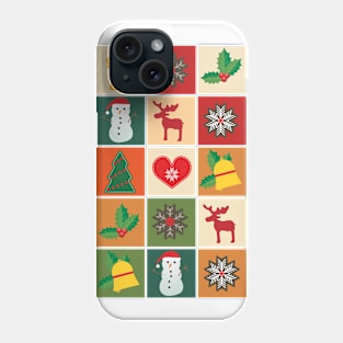 Christmas pattern with multiple seasonal decorations Phone Case