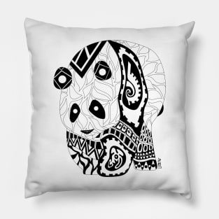 ecopop panda art in mexican pattern Pillow