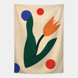 Abstract Tulip Flower, Floral Botanical, Scandi Art Print, Minimal Flower Tapestry