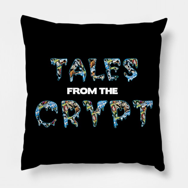 Tales From The Crypt Logo Pillow by w.d.roswell