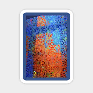 Blue and orange vector design Magnet