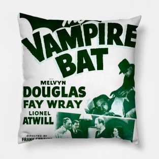 The Vampire Bat (1933) Black and White Poster Pillow