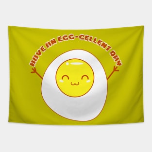 Have An Egg-Cellent Day.Kawaii Egg Tapestry