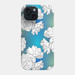 Sampaguita on Blue Green Fade Plaid Vertical Phone Case