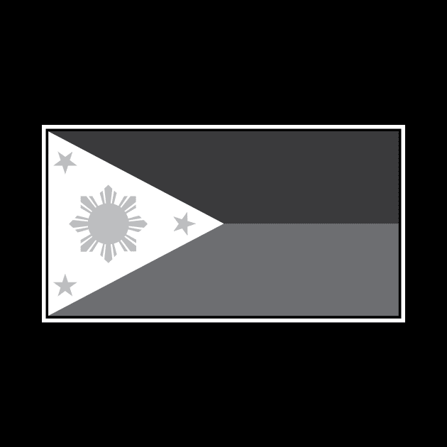 Philippines Black and White Flag by Estudio3e