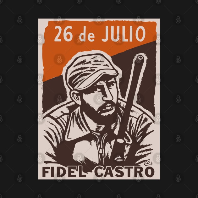 Fidel Castro poster - cuban revolution by Boogosh