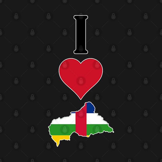 I Love Central African Republic Vertical I Heart Country Flag Map by Sports Stars ⭐⭐⭐⭐⭐