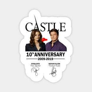 Castle, 10th, Anniversary, 2009, 2019, Stana, Katic, Kate, Beckett, Nathan, Fillion, Richard, White Magnet