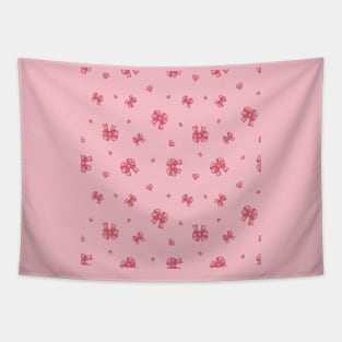 Bows Hearts Seamless Pattern Tapestry