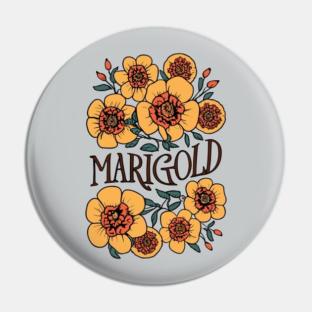 Marigold vintage flowers Pin by craftydesigns