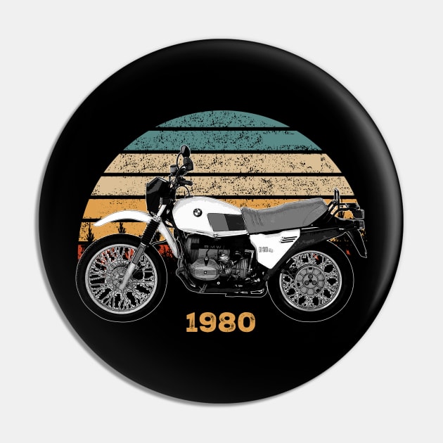 1980 BMW R 80 G-S Vintage Motorcycle Design Pin by Madisen Harvey