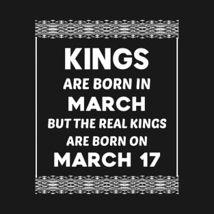 Birthday King White March 17 17th T-Shirt