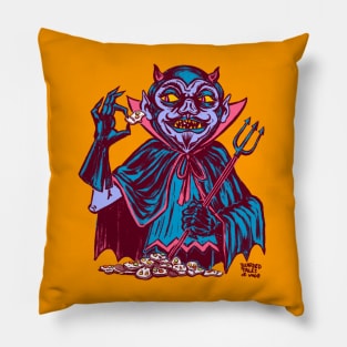 Monster Cookie Devil Blue Pillow