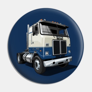 1980 White Road Commander 2 Cabover Truck in blue and white Pin