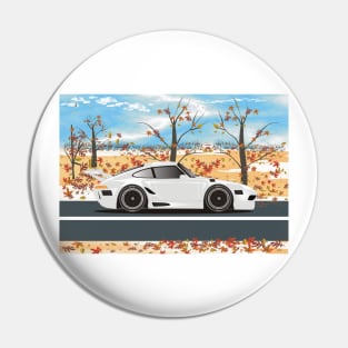 SuperCar on Desert Road during Autumn - White Pin