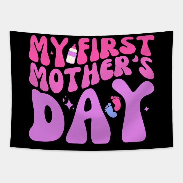 My First Mother's Day Mom Pregnancy Reveal Tapestry by Orth