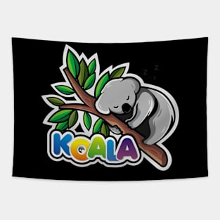 Koala Sleeping on a Tree Branch Tapestry