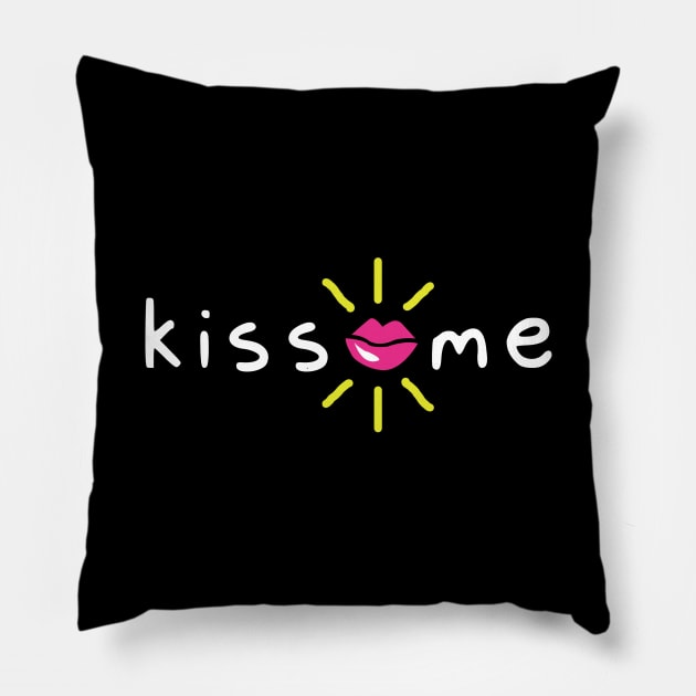 "kiss me" Pillow by Ajiw