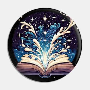 Reading Magical Book Pin