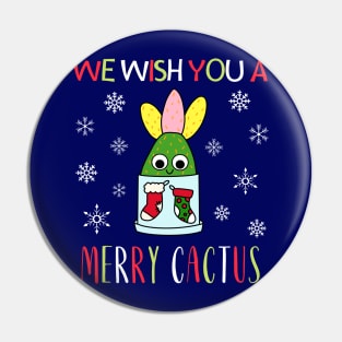 We Wish You A Merry Cactus - Hybrid Cactus In Christmas Themed Pot Pin