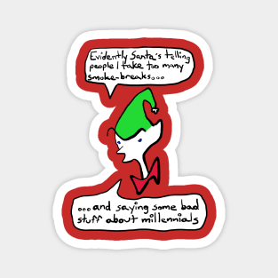 Christmas Santa's Elf Complaints Magnet