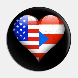 Half American Half Puerto Rican - Gift for Puerto Rican From Puerto Rico Pin