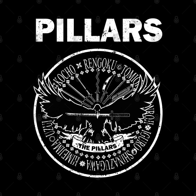 DEMON SLAYER: THE PILLARS LOGO (BLACK) GRUNGE STYLE by FunGangStore