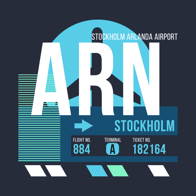 Stockholm (ARN) Airport // Sunset Baggage Tag by Now Boarding