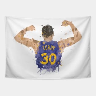 Steph Curry Paint Splatter Art Tapestry