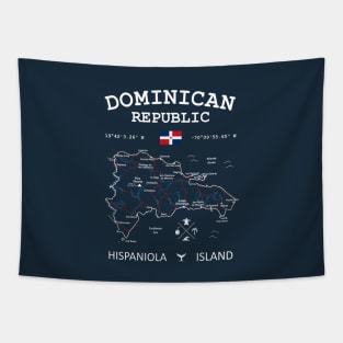 Dominican Republic Map Flag Santo Domingo Capital Tapestry