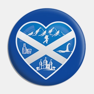 I Love Scotland Flag Castles Nessie Hiking Pin