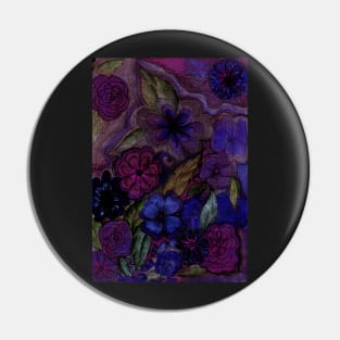 dark blue floral tapestry drawing Pin