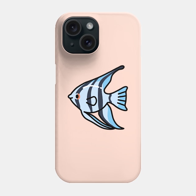 Blue Zebra Angelfish Phone Case by littlemandyart