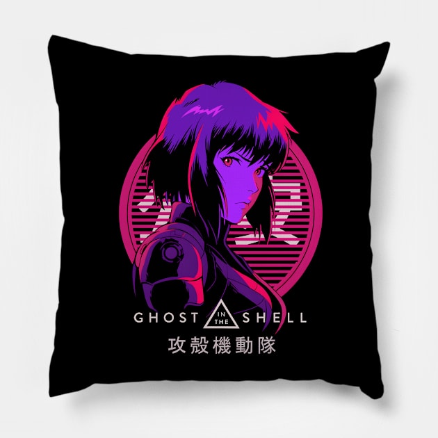 GITS - Major Motoko - Section 9 Pillow by NeonOverdrive