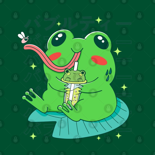 Kawaii Frog Anime Bubble Tea by Bruno Pires