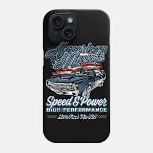 American Muscle Car Speed and Power Blue I Phone Case